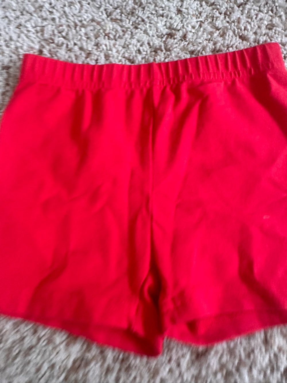Kids  Red Elastic Waist Shorts
